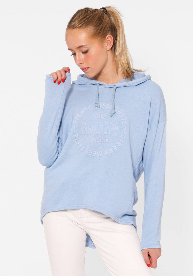 Zwillingsherz Hoodie »"Moin"«, Sweatshirt im Used-Look mit Kapuze und Stempeldruck von Zwillingsherz