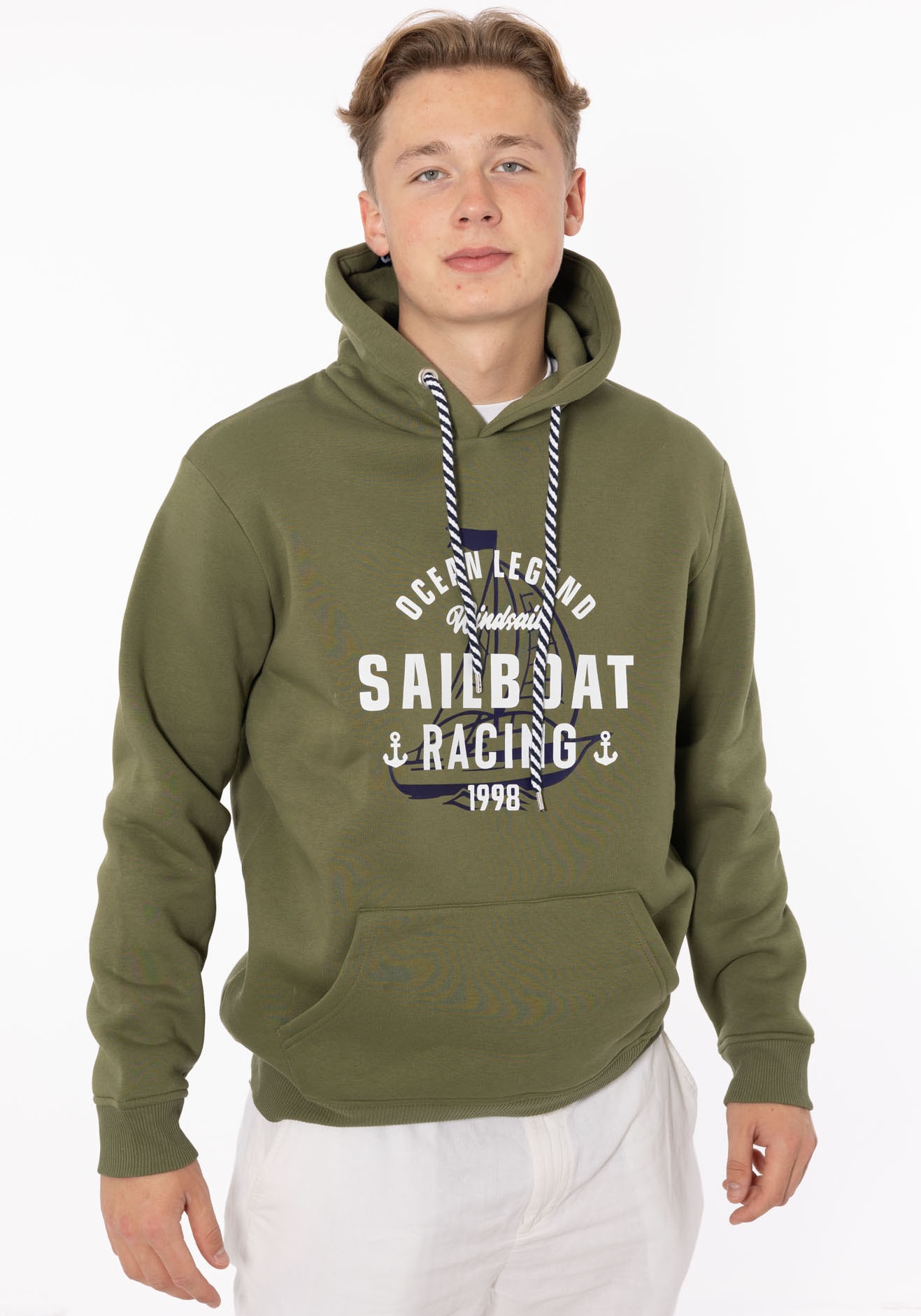 Zwillingsherz Hoodie »"Sailboat Racing" Herren«, mit Fronttaschen und Kordel von Zwillingsherz