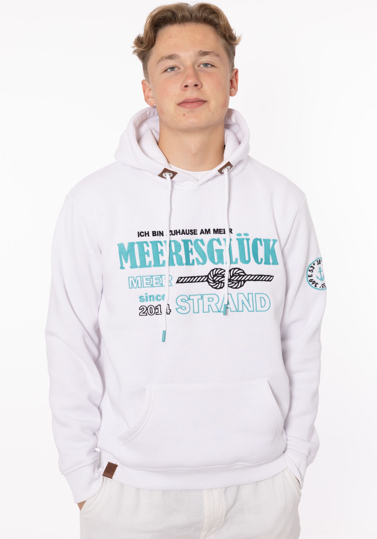 Zwillingsherz Hoodie »"Meeresglück" Herren«, mit gesticktem Detail am Ärmel und Kapuze von Zwillingsherz