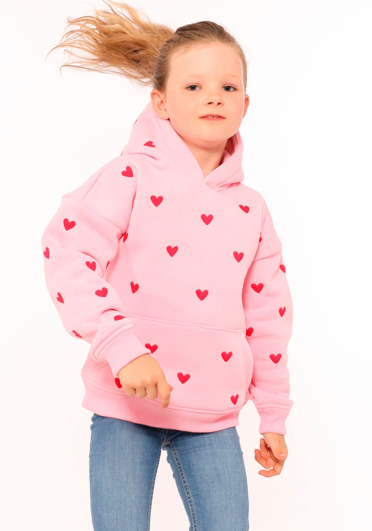 Zwillingsherz Hoodie »"Hearts" Kids«, mit gestickten Herzen allover für Mädchen von Zwillingsherz