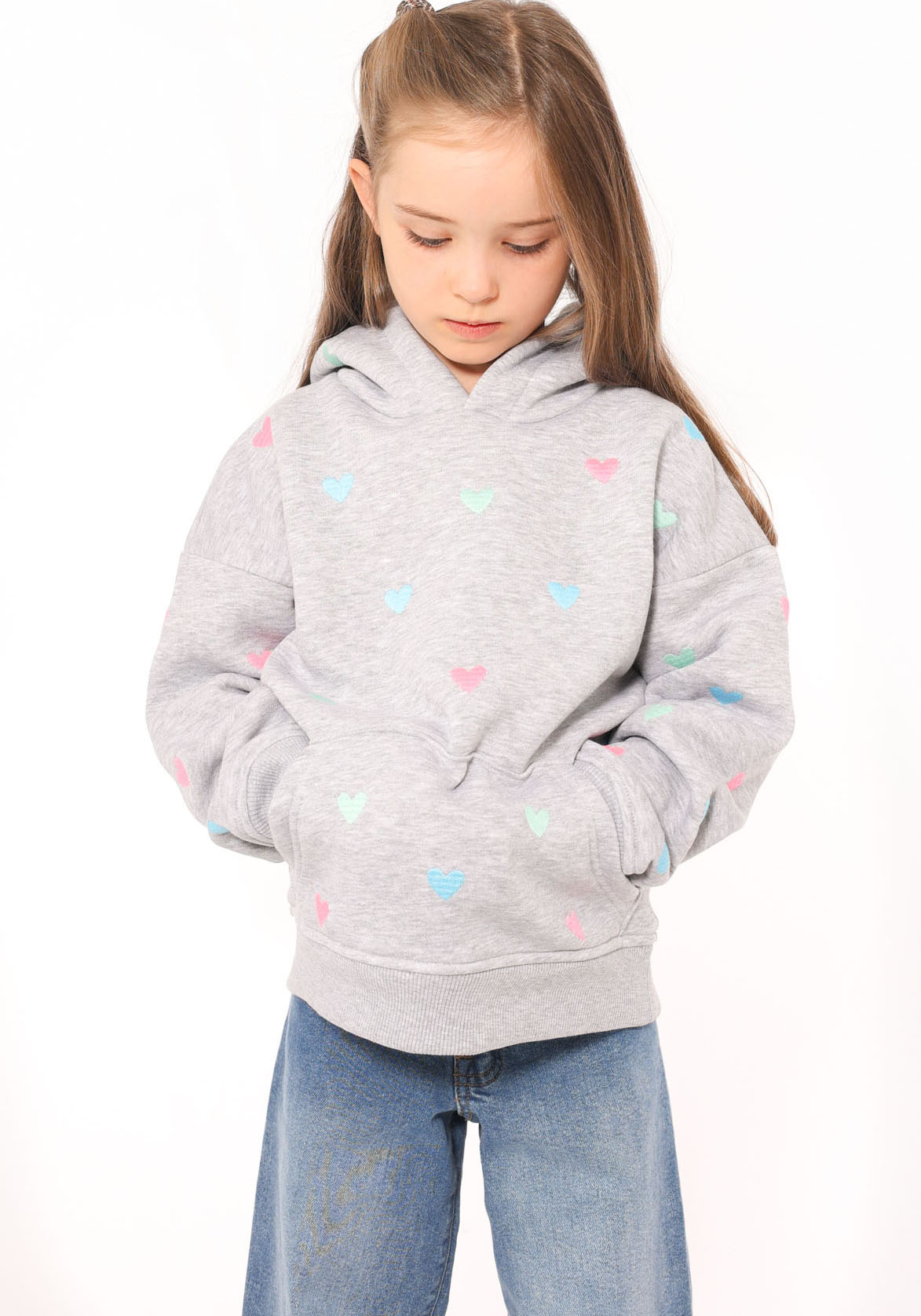 Zwillingsherz Hoodie »"Hearts" Kids«, mit gestickten Herzen allover für Mädchen von Zwillingsherz