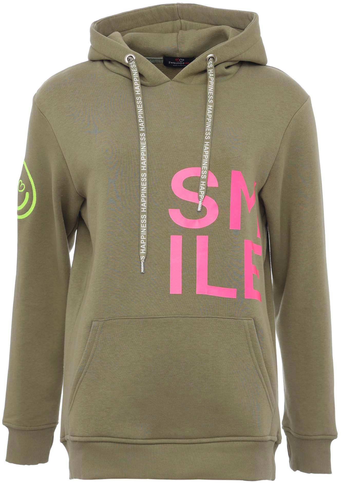 Zwillingsherz Hoodie »"Alissa"«, mit SMILE Print von Zwillingsherz