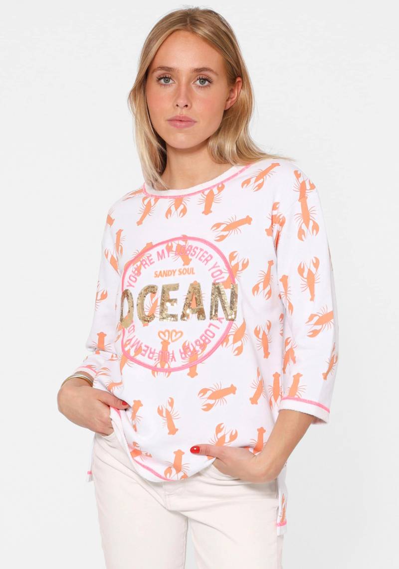 Zwillingsherz Langarmshirt »Shirt "Ocean Sandy Soul"«, mit Zebramuster und Frontmotiv, mit 3/4 Arm von Zwillingsherz