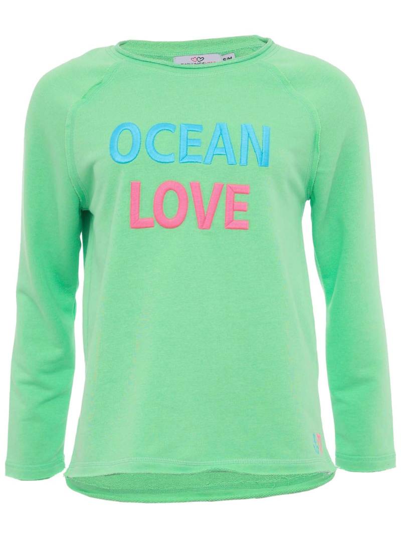 Zwillingsherz Langarmshirt, mit "Ocean Love"-Aufdruck und Used-Look von Zwillingsherz