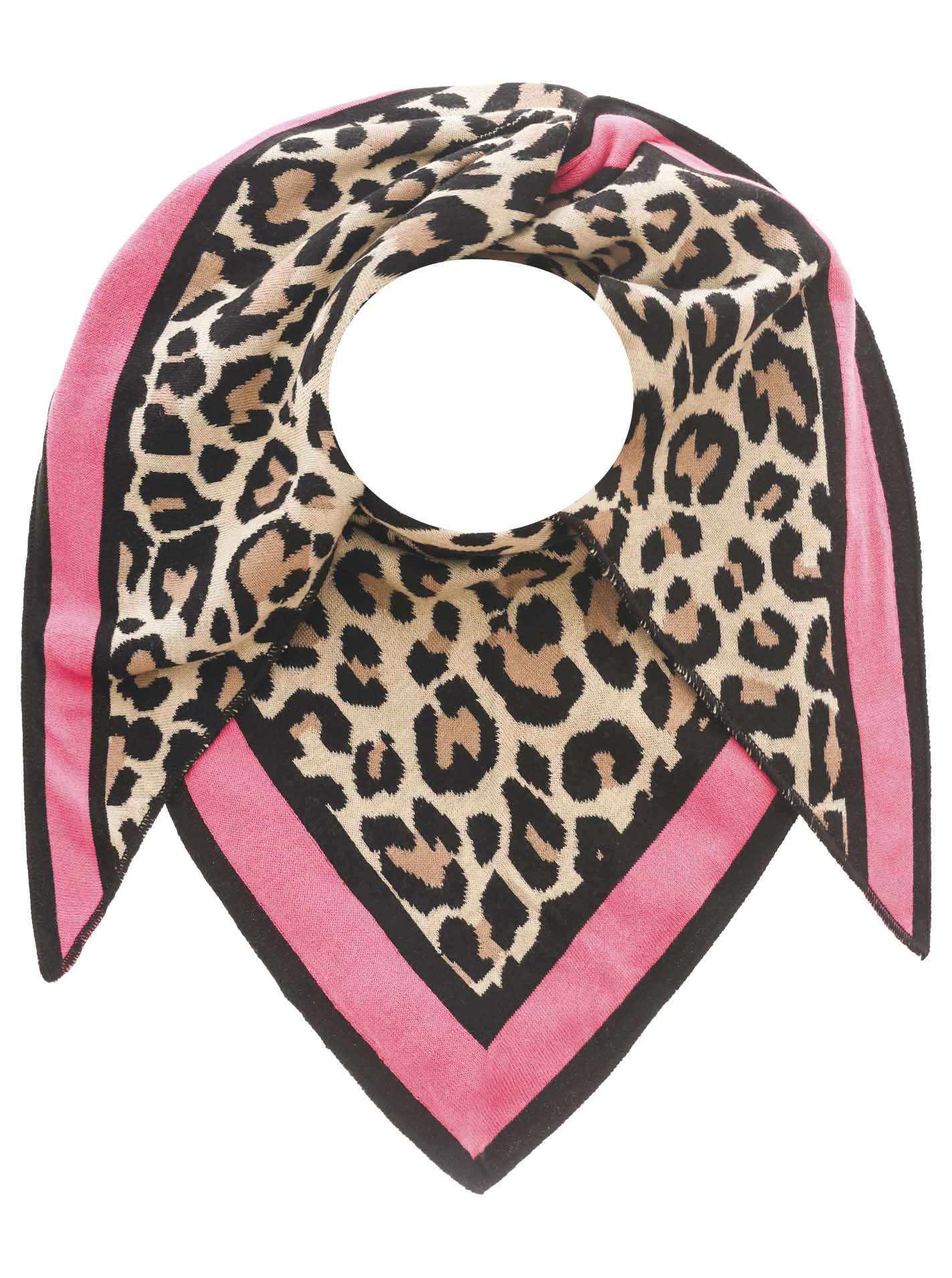 Zwillingsherz Modetuch »Dreieckstuch BW "Leo Rand"«, Leo mit pinker Lante Zwillingsherz Modetuch »Dreieckstuch BW "Leo Rand"«, Leo mit pinker Lante von Zwillingsherz