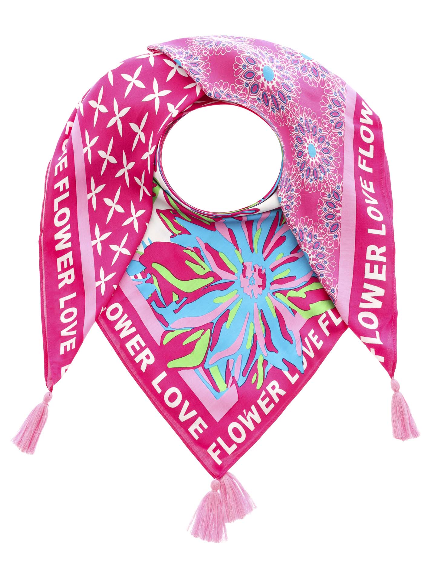 Zwillingsherz Modetuch »"Flower Love"«, mit Tasseln und farbenfrohem Vierecksmuster Zwillingsherz Modetuch »"Flower Love"«, mit Tasseln und farbenfrohem Vierecksmuster von Zwillingsherz