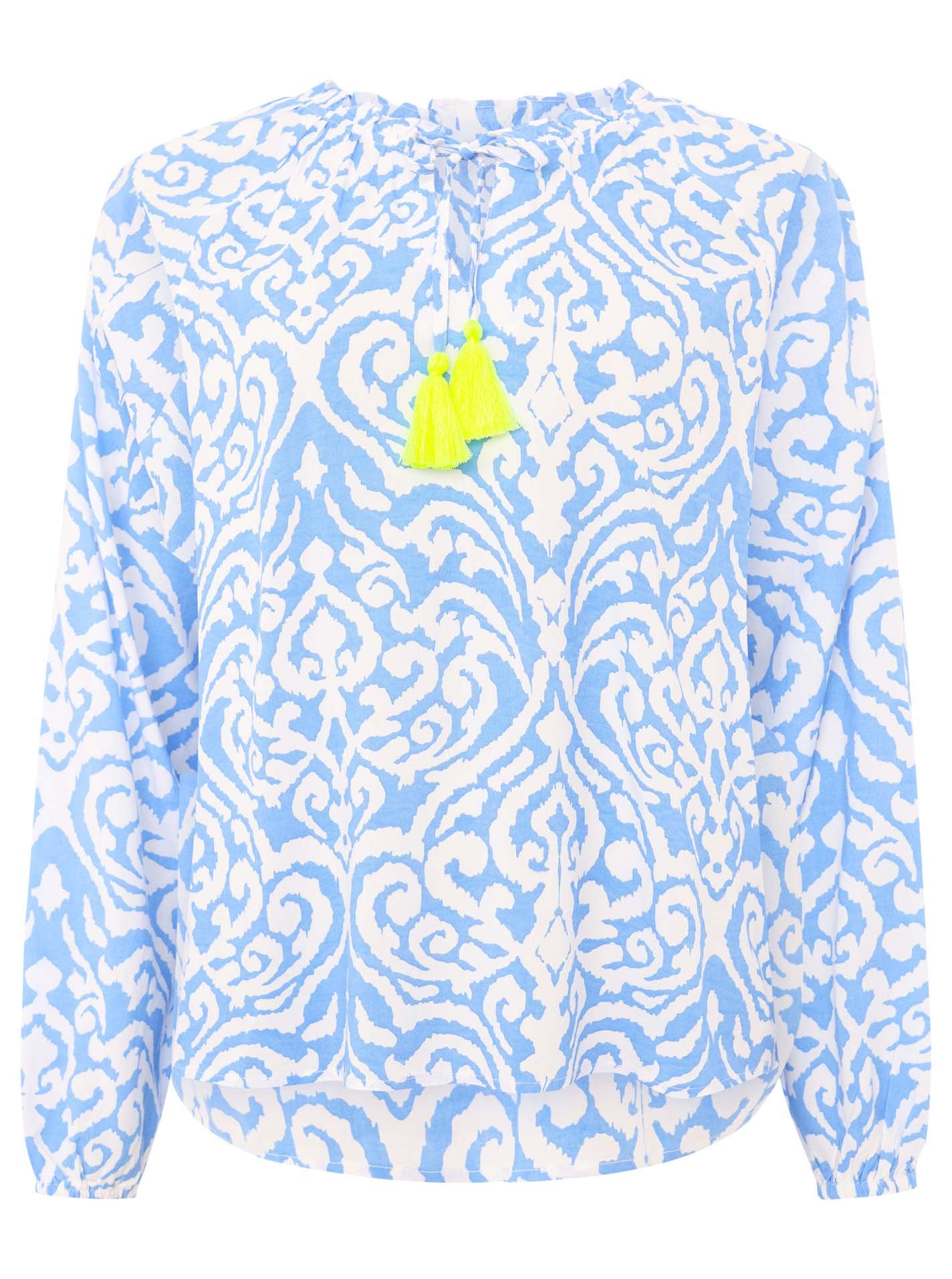 Zwillingsherz Schlupfbluse »"Ornamente"«, mit tollem Ornament Muster, Bindeband mit Tasseln von Zwillingsherz