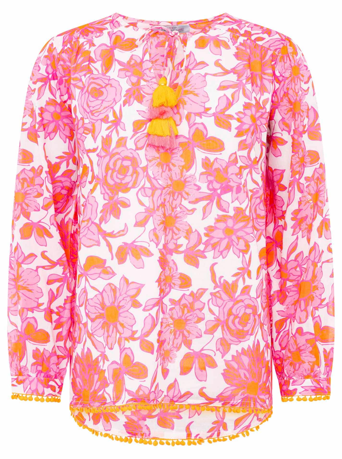 Zwillingsherz Shirtbluse »"Schmetterling"«, mit Blumenmuster, Tasseln und Pom Pom Besatz Zwillingsherz Shirtbluse »"Schmetterling"«, mit Blumenmuster, Tasseln und Pom Pom Besatz von Zwillingsherz