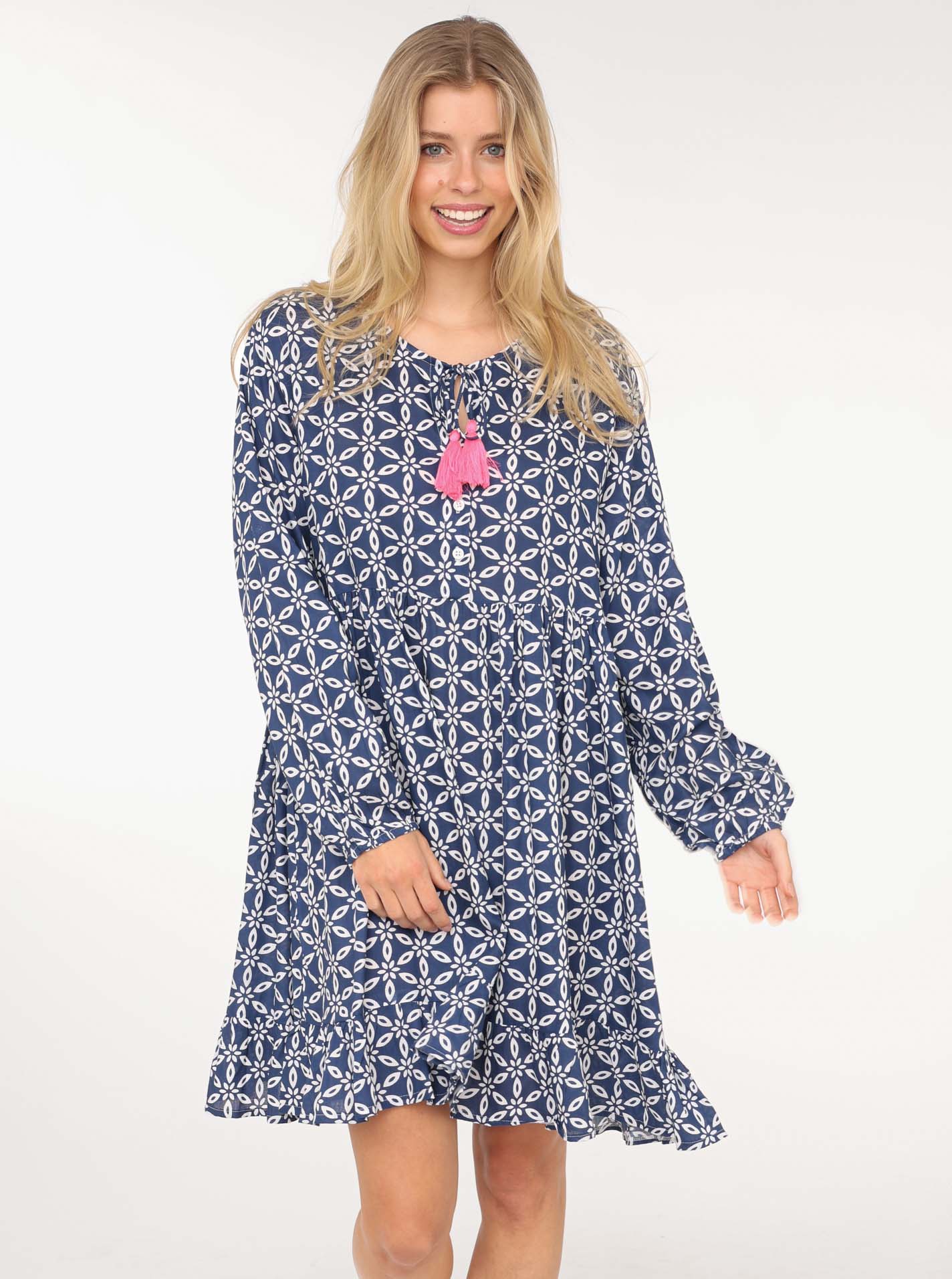 Zwillingsherz Sommerkleid »"Stargazing"«, mit Muster, langen Ärmeln und Tasseln von Zwillingsherz