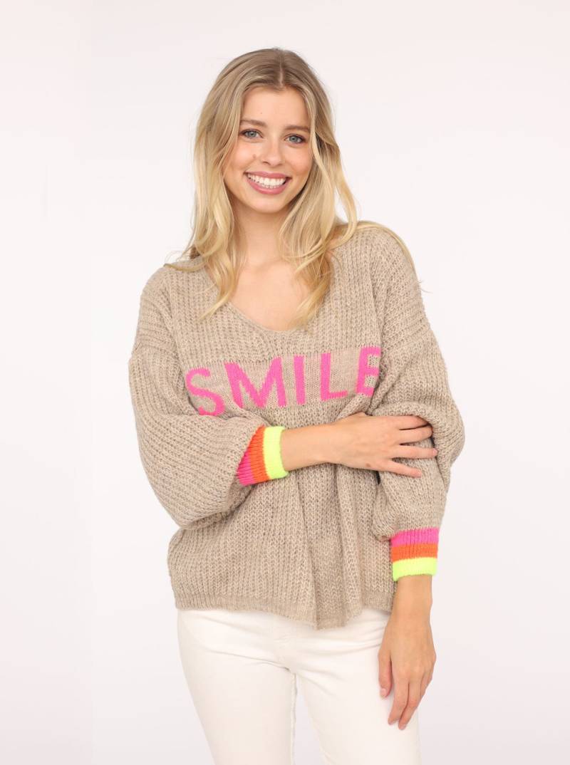 Zwillingsherz Strickpullover »"Smile"«, mit fröhlichem Aufdruck von Zwillingsherz