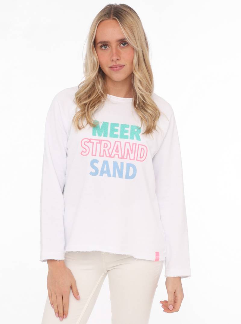 Zwillingsherz Sweater »"Meer Strand Sand"«, mit Used-Look Kanten von Zwillingsherz