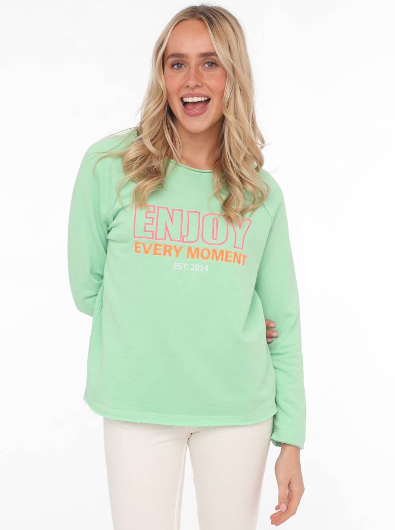 Zwillingsherz Sweatshirt »"Enjoy"«, mit Used-Look Kanten und Stickerei von Zwillingsherz