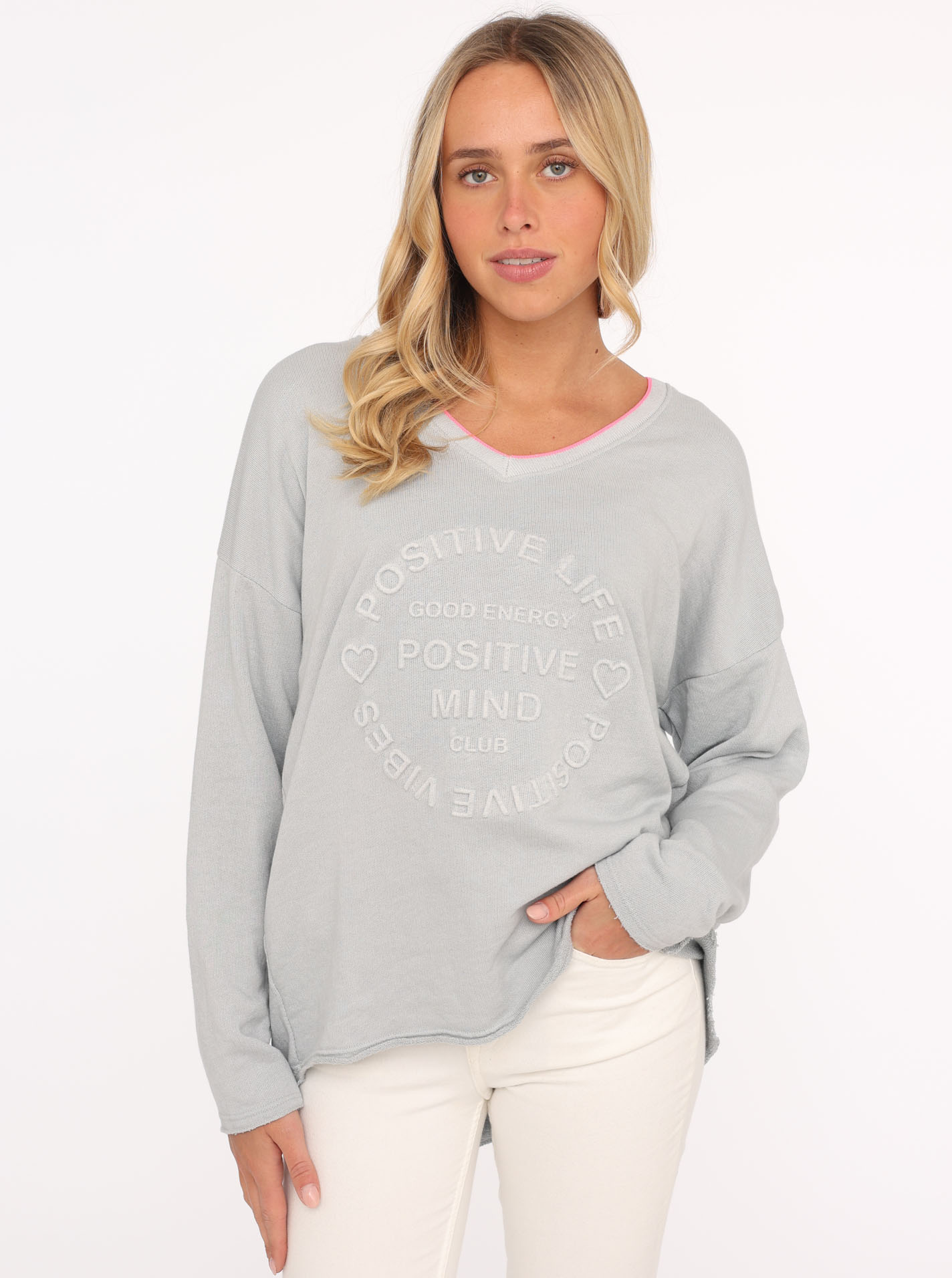 Zwillingsherz Sweatshirt »Positive Mind«, mit Kontrastnaht in Neonfarbe von Zwillingsherz