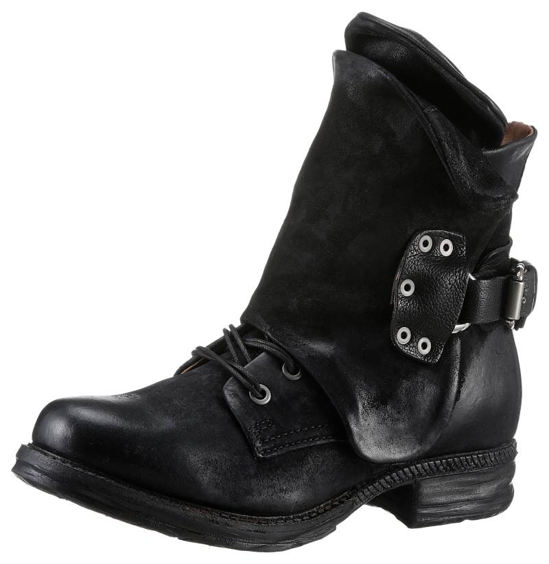 A.S.98 Bikerboots »SAINT 14«, Blockabsatz, Festival, Stiefelette, Schnürboots im Used Look von a.s.98