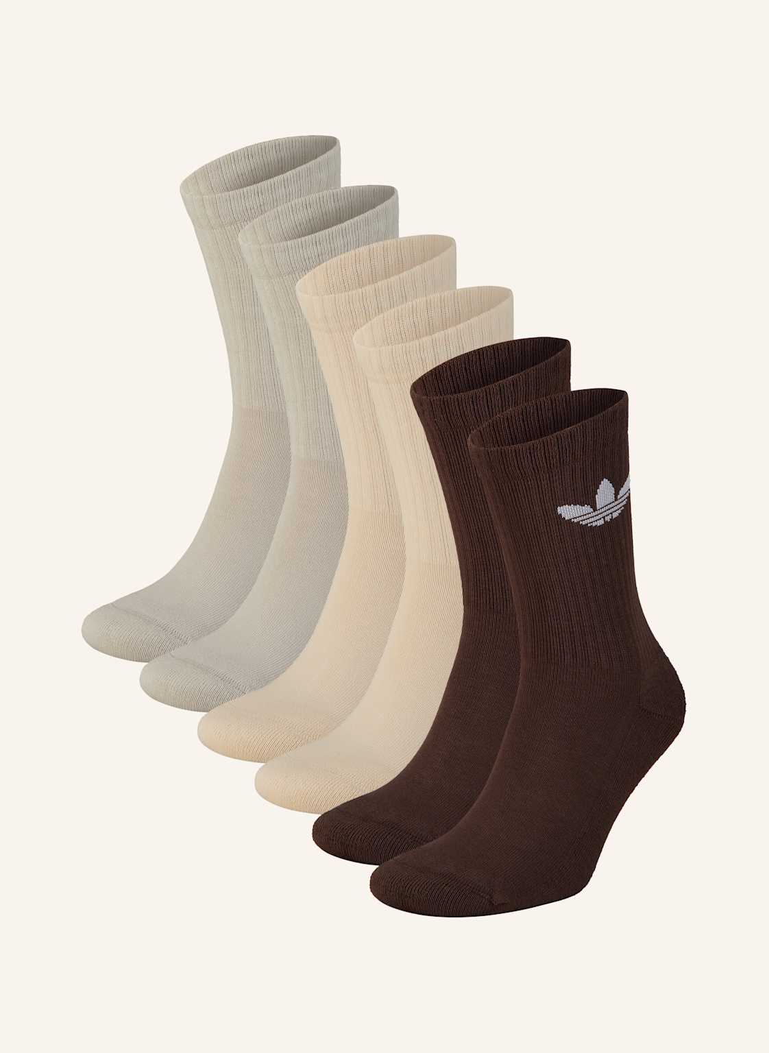 Adidas Originals 6er-Pack Socken Trefoil Cushion Crew braun von adidas Originals