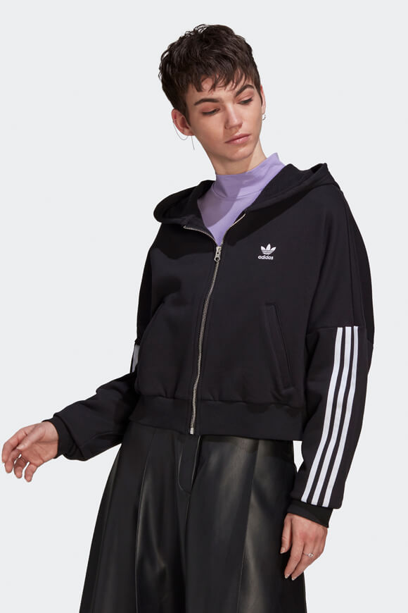 Adidas Originals Crop Kapuzensweatjacke | Schwarz | Damen  | 32 von Adidas Originals