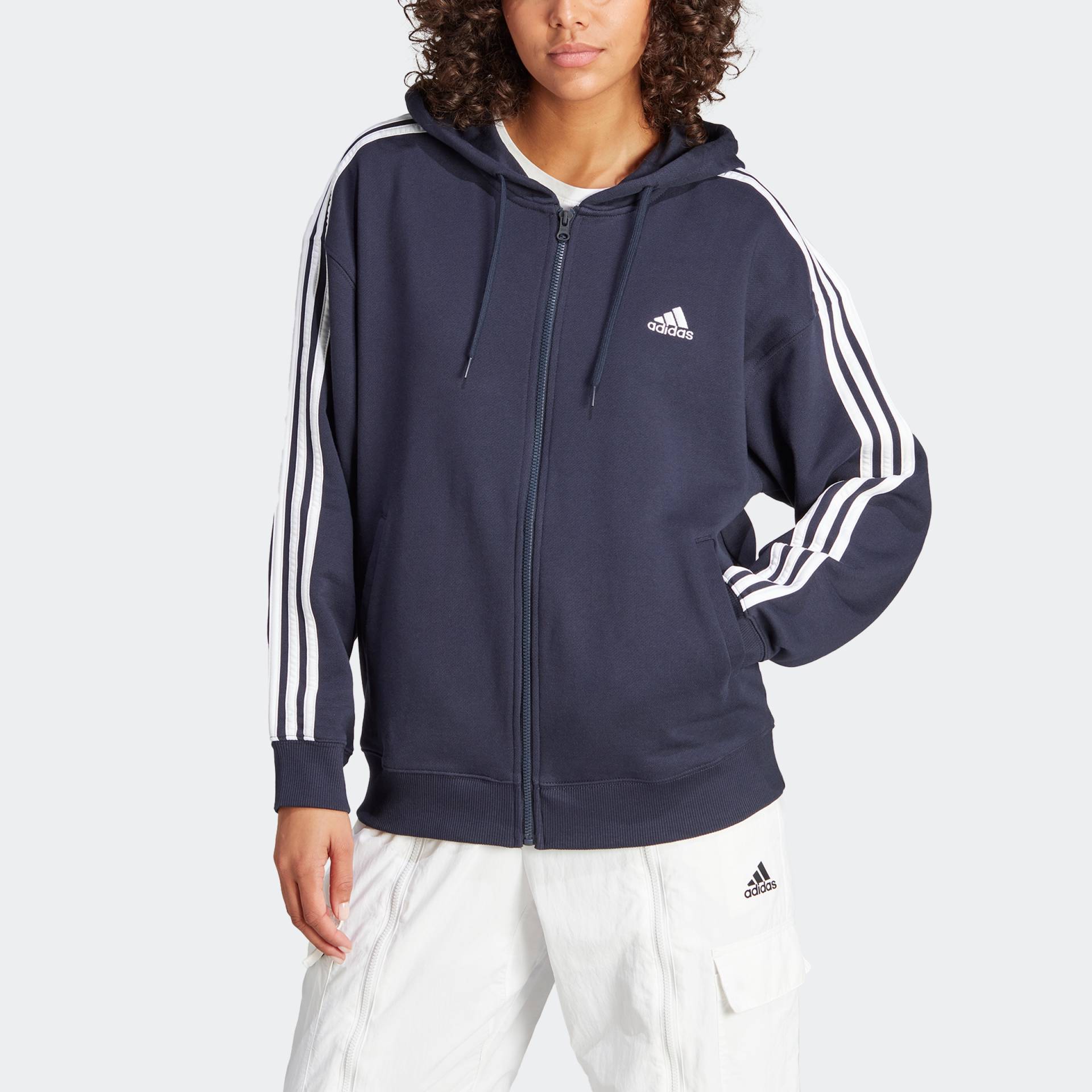 adidas Sportswear Kapuzensweatjacke »ESSENTIALS 3STREIFEN FRENCH TERRY OVERSIZED KAPUZENJACKE« von adidas Sportswear