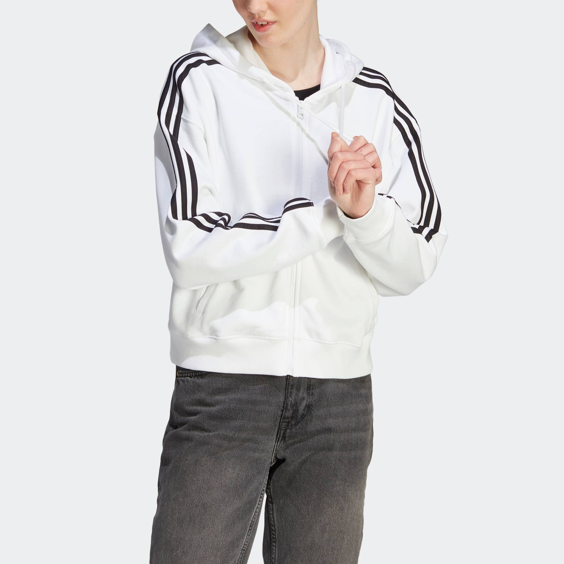 adidas Sportswear Kapuzensweatjacke »ESSENTIALS 3STREIFEN FRENCH TERRY BOMBER KAPUZENJACKE« von adidas Sportswear