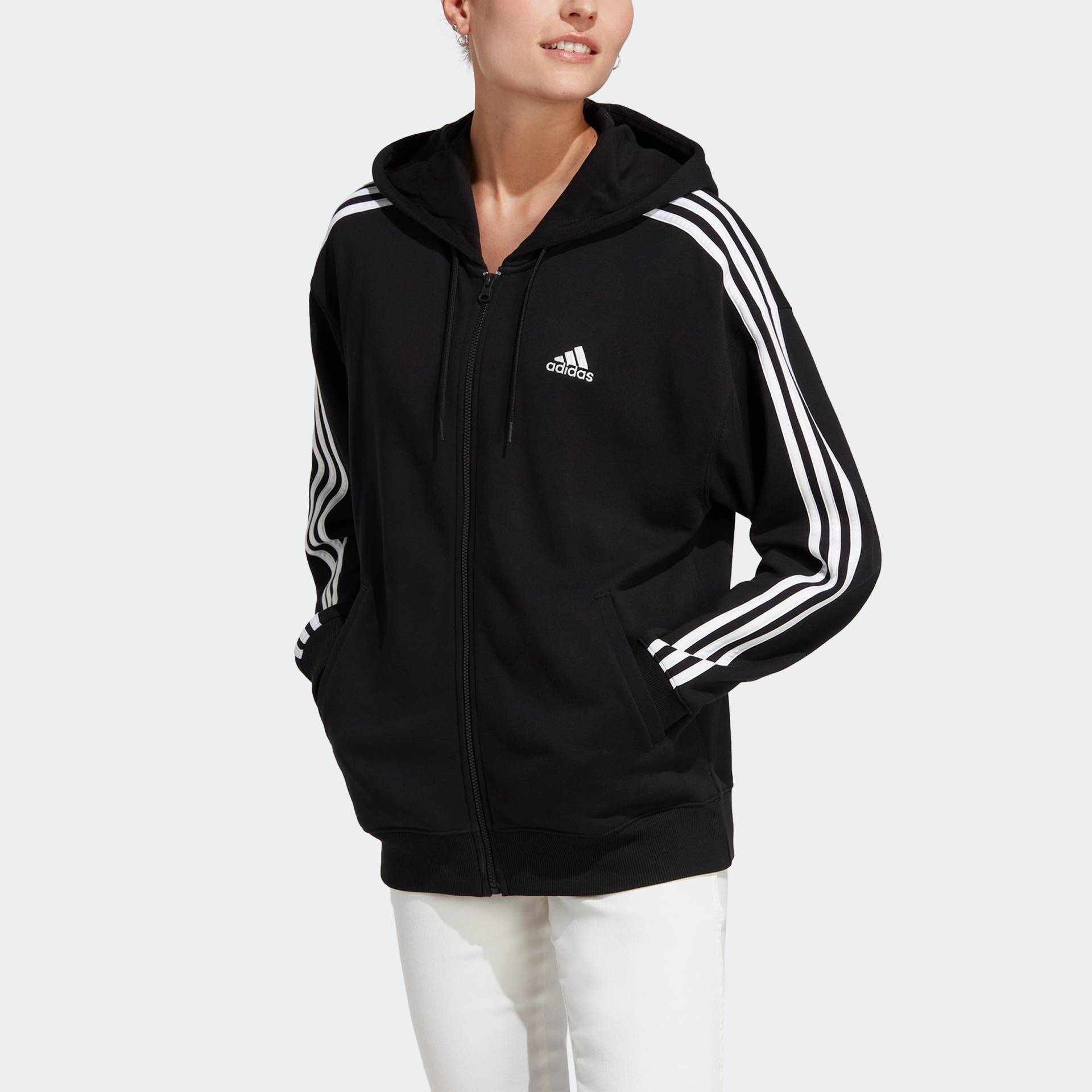 adidas Sportswear Kapuzensweatjacke »ESSENTIALS 3STREIFEN FRENCH TERRY OVERSIZED KAPUZENJACKE« von adidas Sportswear