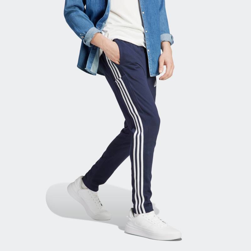 adidas Sportswear Sporthose »ESSENTIALS SINGLE JERSEY TAPERED OPEN HEM 3STREIFEN HOSE«, (1 tlg.) von adidas Sportswear