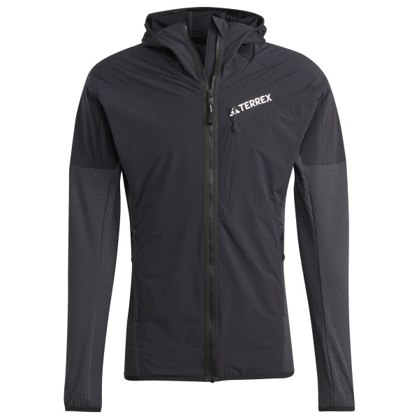 adidas Terrex - Terrex Techrock Hooded Wind Fleece Jacket - Softshelljacke Gr S grau von adidas Terrex