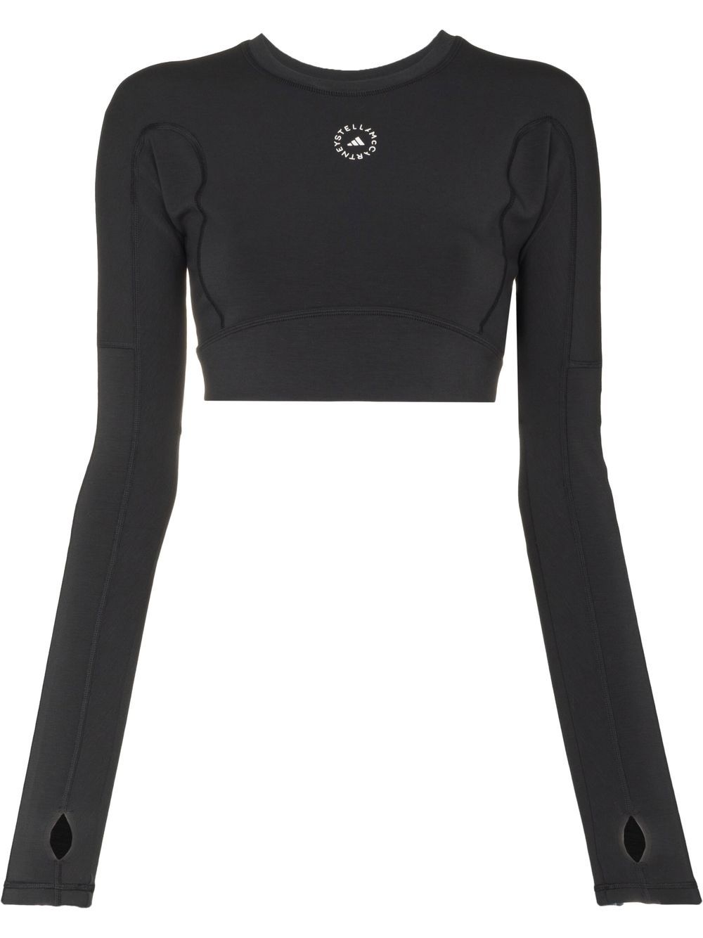 adidas by Stella McCartney TrueStrength cut-out training crop top - Black von adidas by Stella McCartney