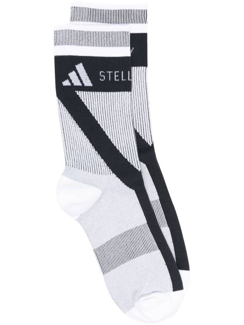 adidas by Stella McCartney intarsia-knit logo socks - Black von adidas by Stella McCartney