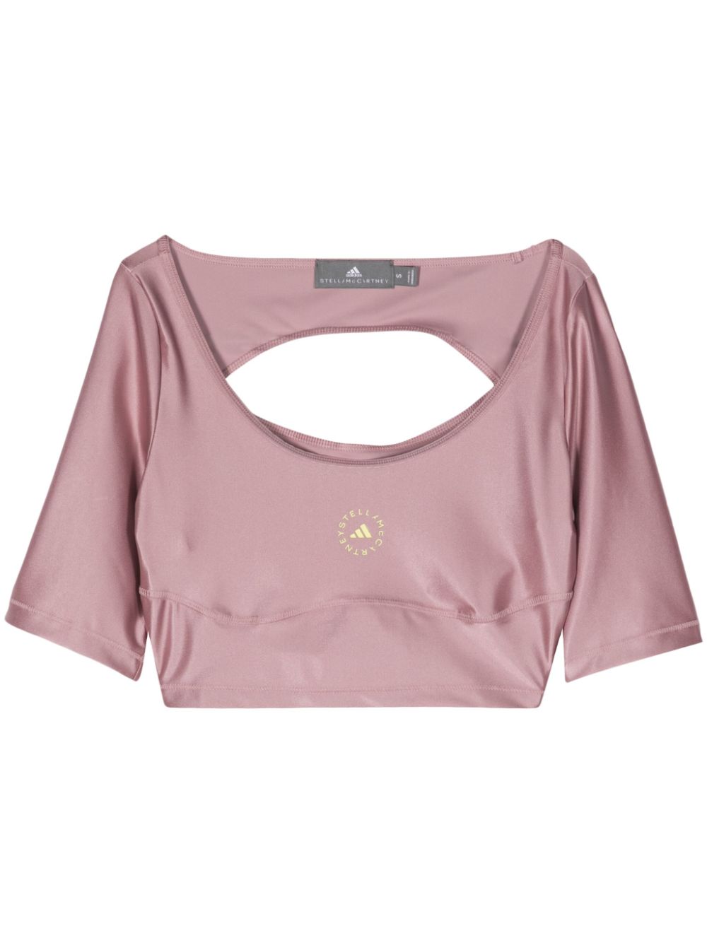 adidas by Stella McCartney logo-appliqué cropped T-shirt - Pink von adidas by Stella McCartney