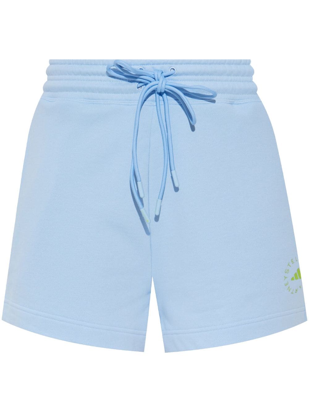 adidas by Stella McCartney logo-appliqué organic cotton shorts - Blue von adidas by Stella McCartney