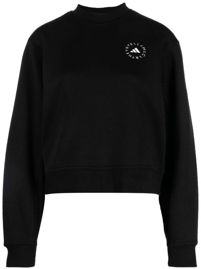 adidas by Stella McCartney logo-print cropped sweatshirt - Black von adidas by Stella McCartney