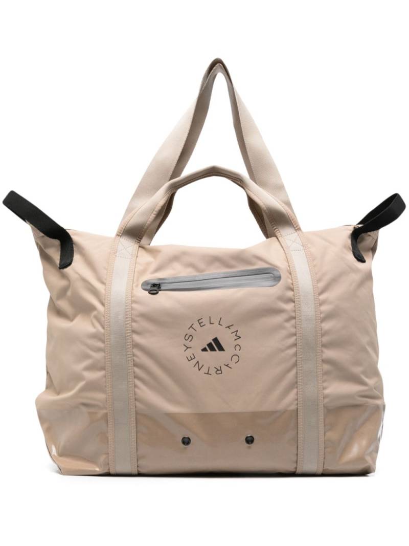 adidas by Stella McCartney logo-print duffle bag - Neutrals von adidas by Stella McCartney