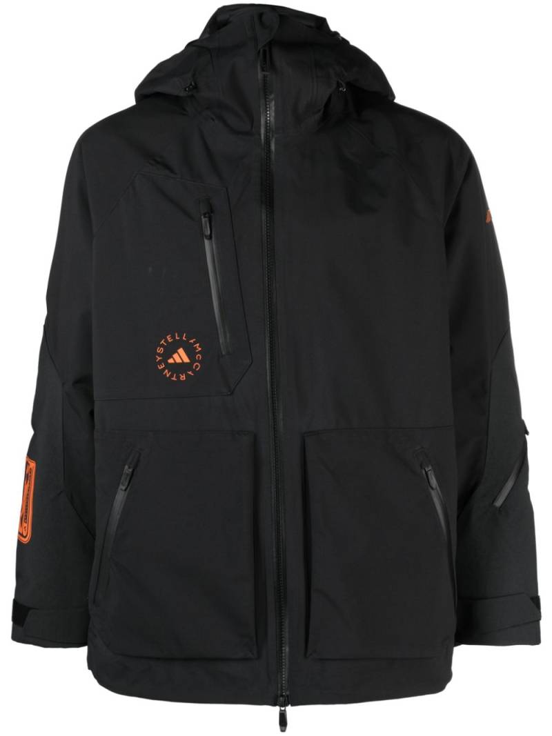 adidas by Stella McCartney logo-print hooded jacket - Black von adidas by Stella McCartney