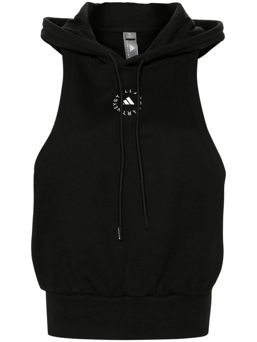 adidas by Stella McCartney logo-print sleeveless hoodie - Black von adidas by Stella McCartney