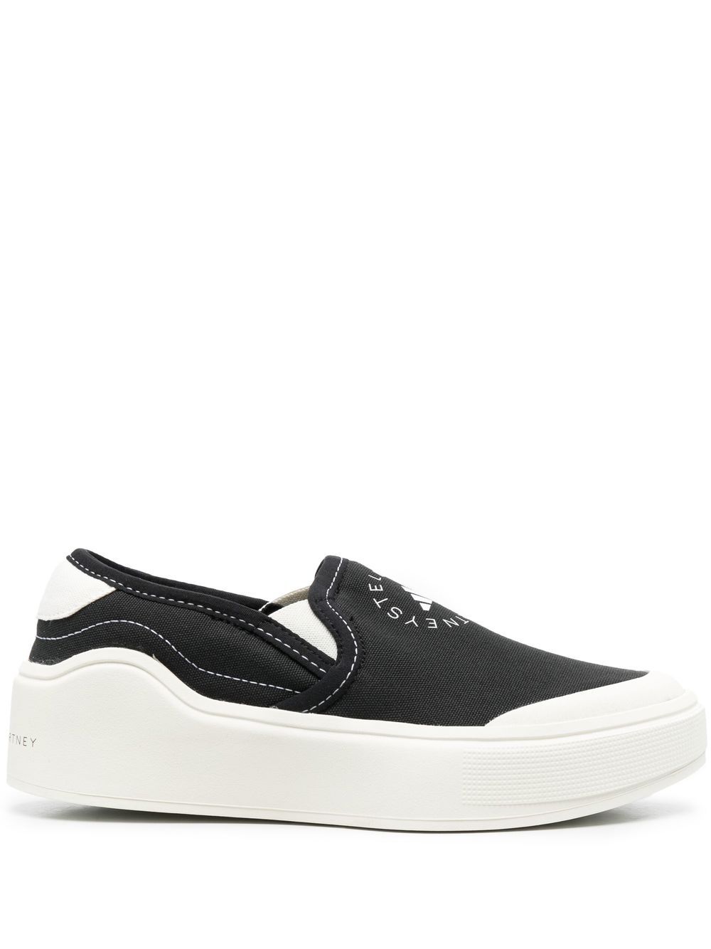 adidas by Stella McCartney logo-print slip-on sneakers - Black von adidas by Stella McCartney