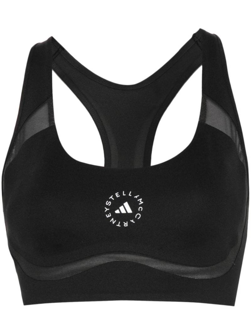 adidas by Stella McCartney logo-print sports bra - Black von adidas by Stella McCartney