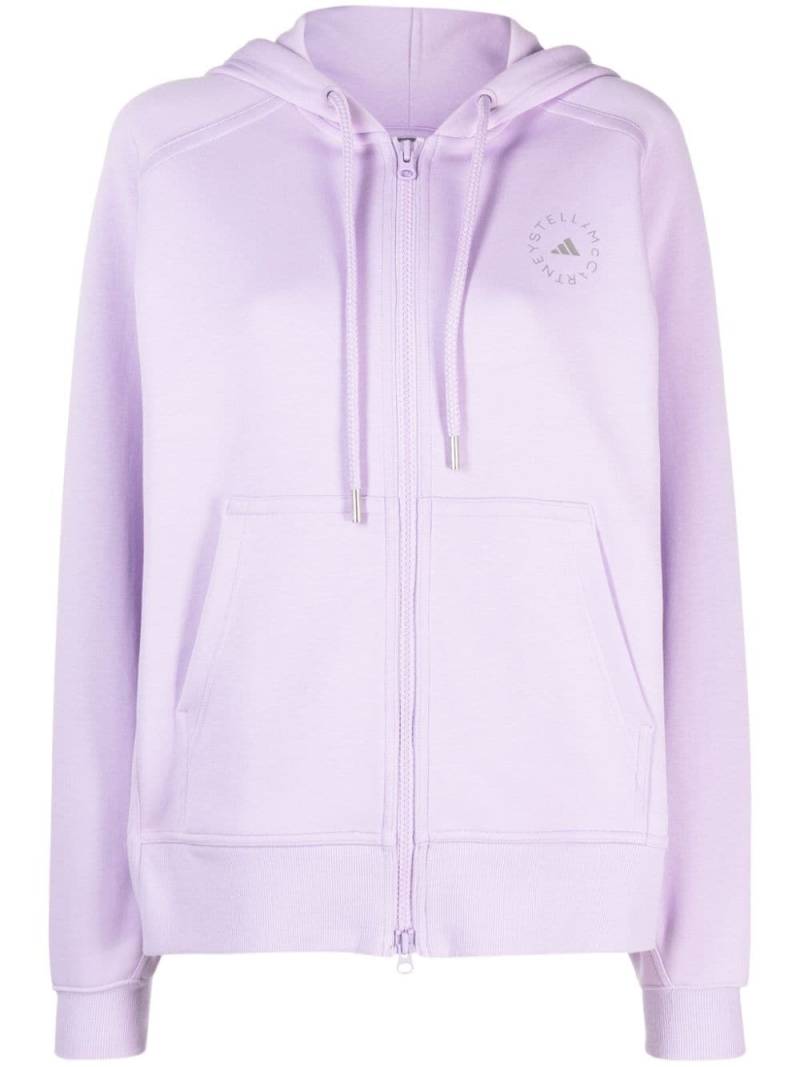 adidas by Stella McCartney logo-print zip-up hoodie - Purple von adidas by Stella McCartney