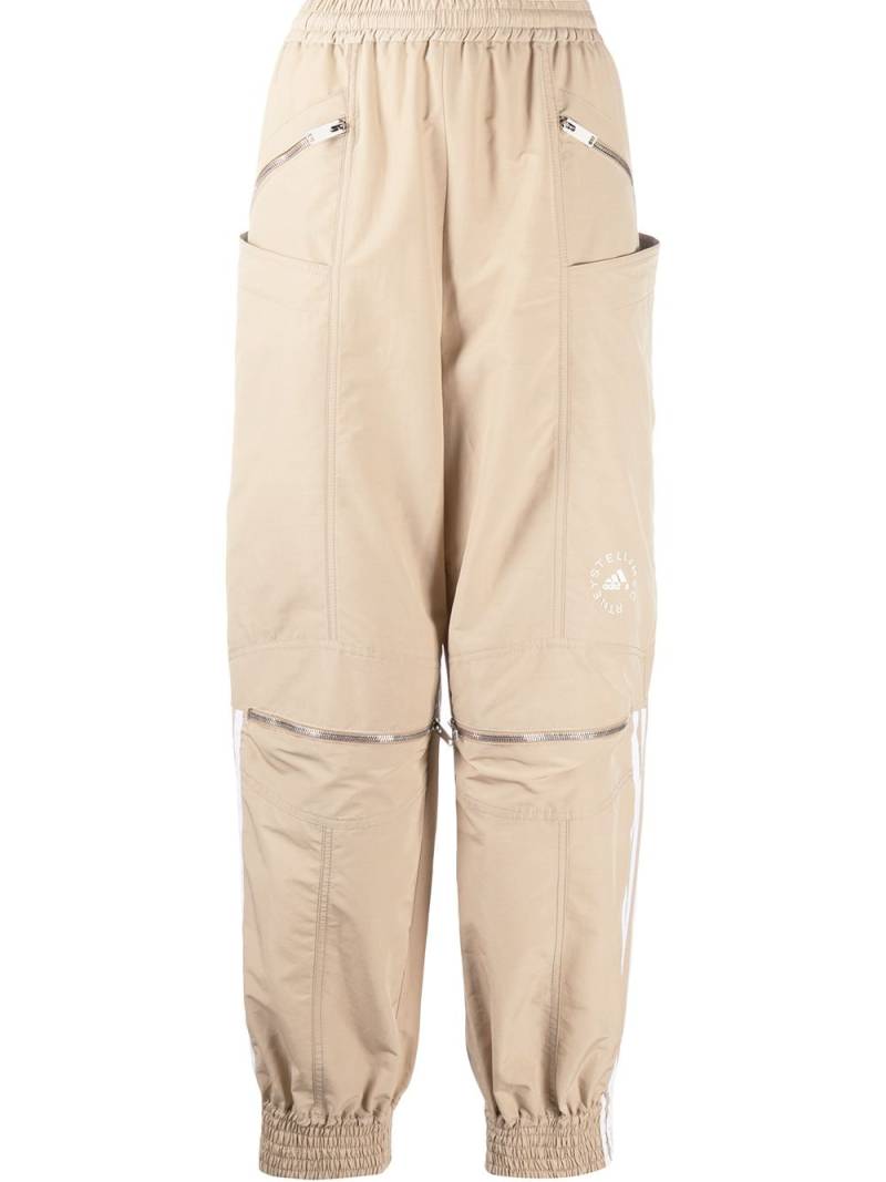 Stella McCartney logo stripe zip front track pants - Neutrals von Stella McCartney