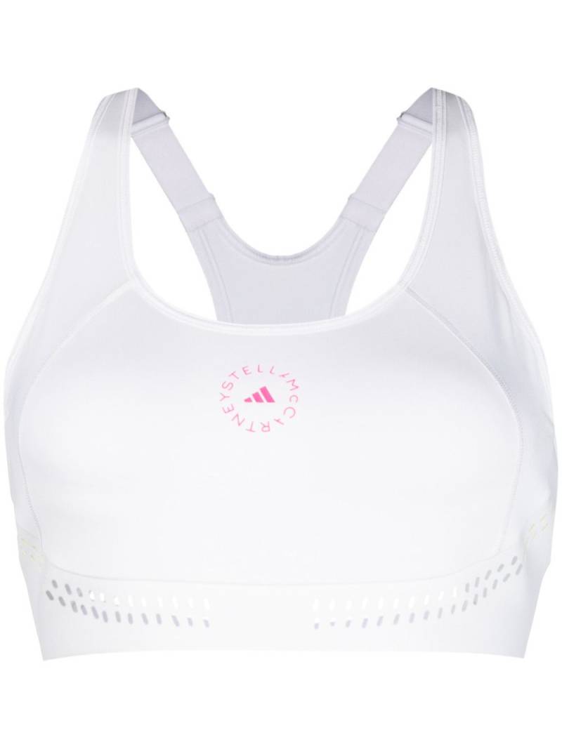 adidas by Stella McCartney x Stella McCartney logo-print sports bra - White von adidas by Stella McCartney