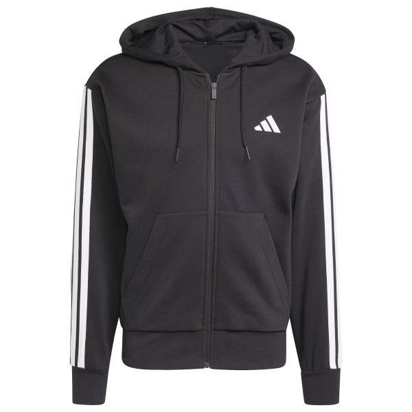 adidas - 3 Stripes Fleece Full Zip Hoodie - Zip-Hoodie Gr L grau von adidas