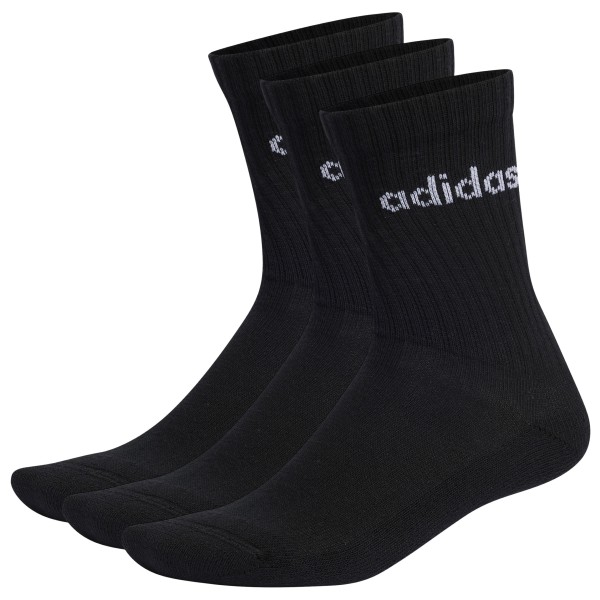 adidas - Cushioned Linear Crew 3-Pack - Multifunktionssocken Gr 46-48 schwarz von adidas