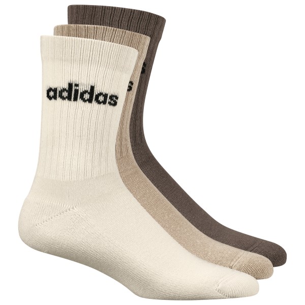 adidas - Cushioned Linear Crew 3-Pack - Multifunktionssocken Gr 43-45 beige von adidas