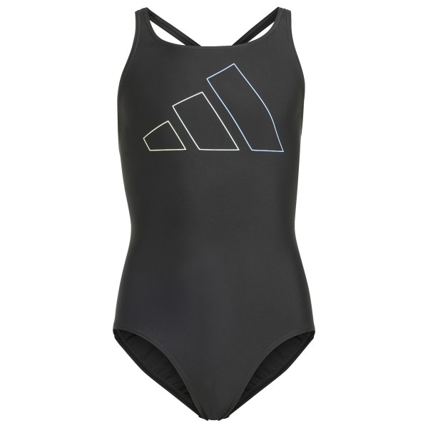 adidas - Girl's Big Bars Suit - Badeanzug Gr 116;128;140;152;164;170 blau;grau/schwarz von adidas