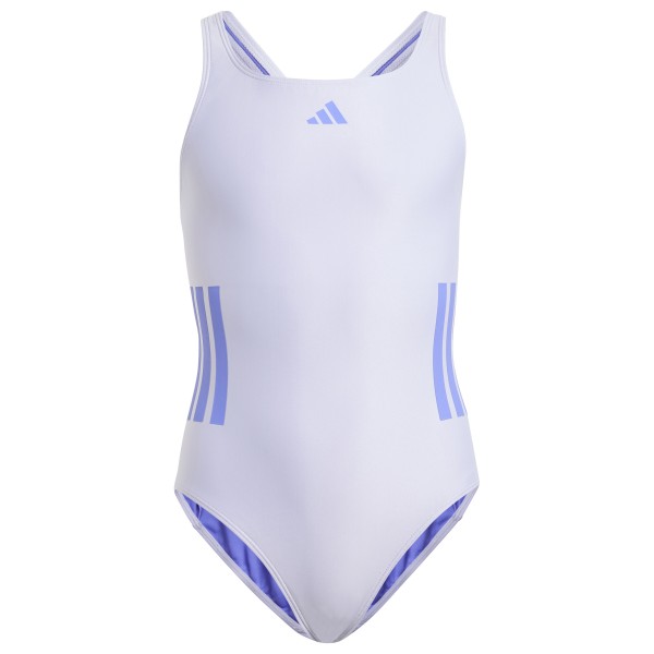 adidas - Kid's 3 Stripes Bold Swimsuit - Badeanzug Gr 128 weiß/lila von adidas