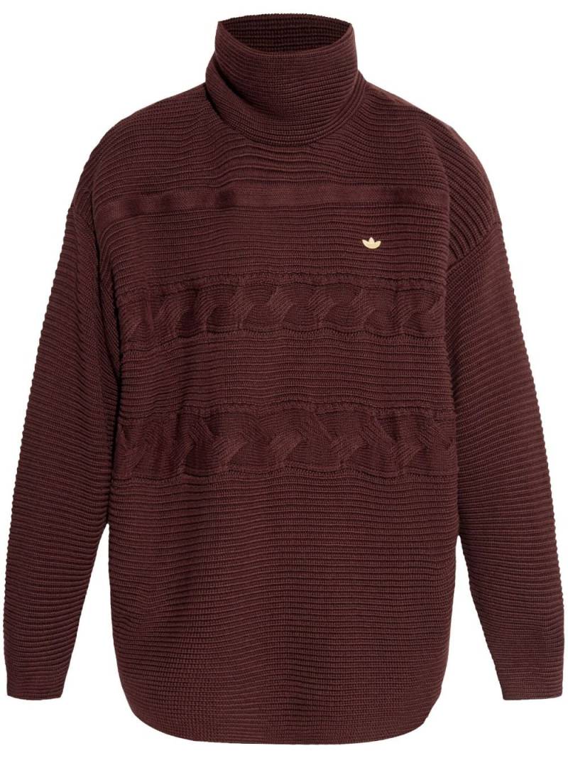 adidas Oversized Turtleneck sweater - Brown von adidas