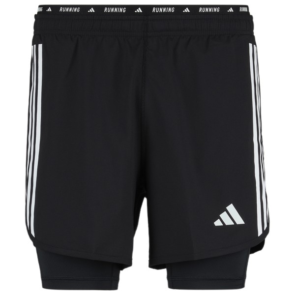 adidas - Own The Run 3-Stripes 2in1 Shorts - Laufshorts Gr L schwarz von adidas