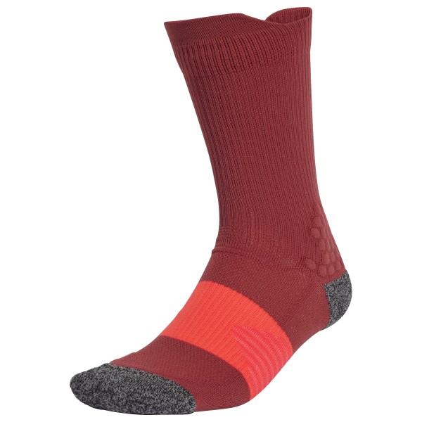 adidas - RUNxBOOST Sock - Laufsocken Gr L - EU: 43-45;M - EU: 40-42;S - EU: 37-39;XL - EU: 46-48 grau;rot von adidas