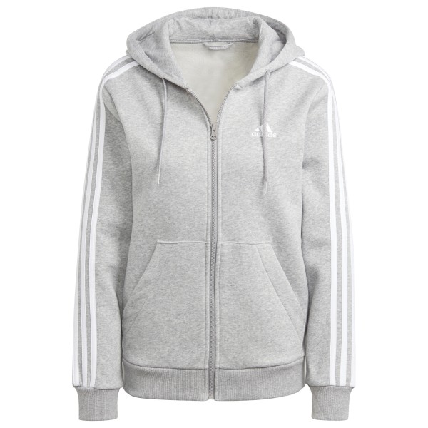 adidas - Women's 3-Stripes Fleece Full Zip Hoodie - Hoodie Gr M grau von adidas