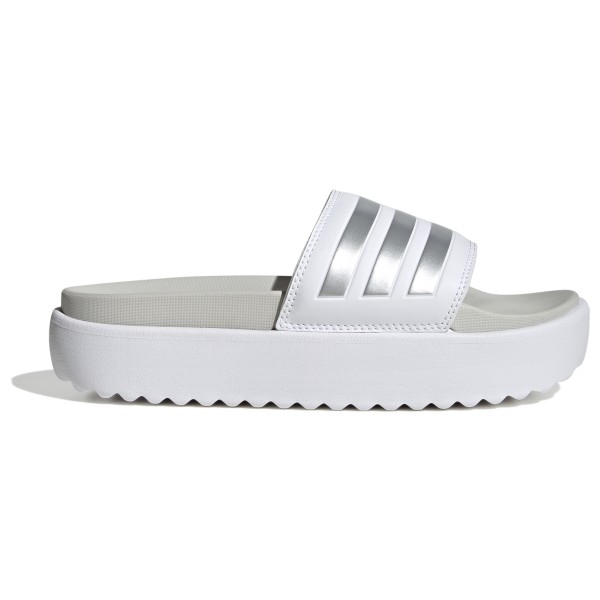 adidas - Women's Adilette Platform Slides - Sandalen Gr 8 weiß/grau von adidas