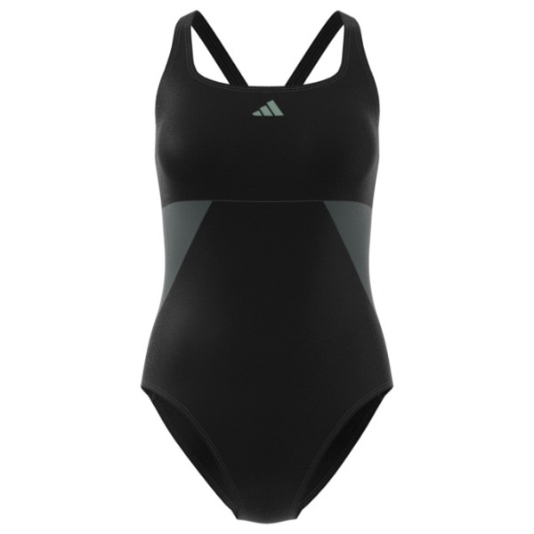 adidas - Women's Bold Stripes Colorblock Suit - Badeanzug Gr 34 schwarz von adidas