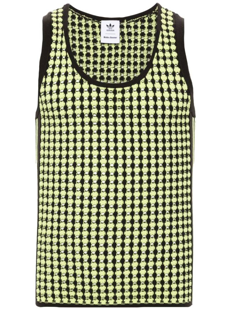 adidas X Wales Bonner houndstooth crochet-knit vest - Brown von adidas